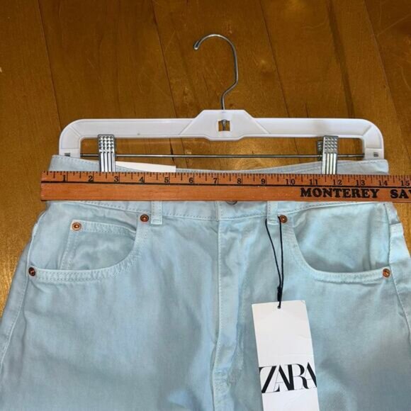 NWT Zara marine Strait mellow blue size 6 jeans wide leg - Picture 10 of 12